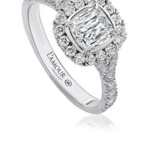 Cushion Cut Engagement Ring with Classic Halo Setting