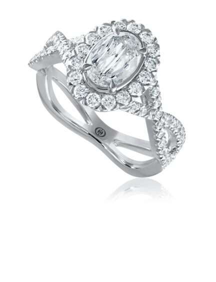 L’Amour Crisscut® oval cut diamond , halo engagement ring