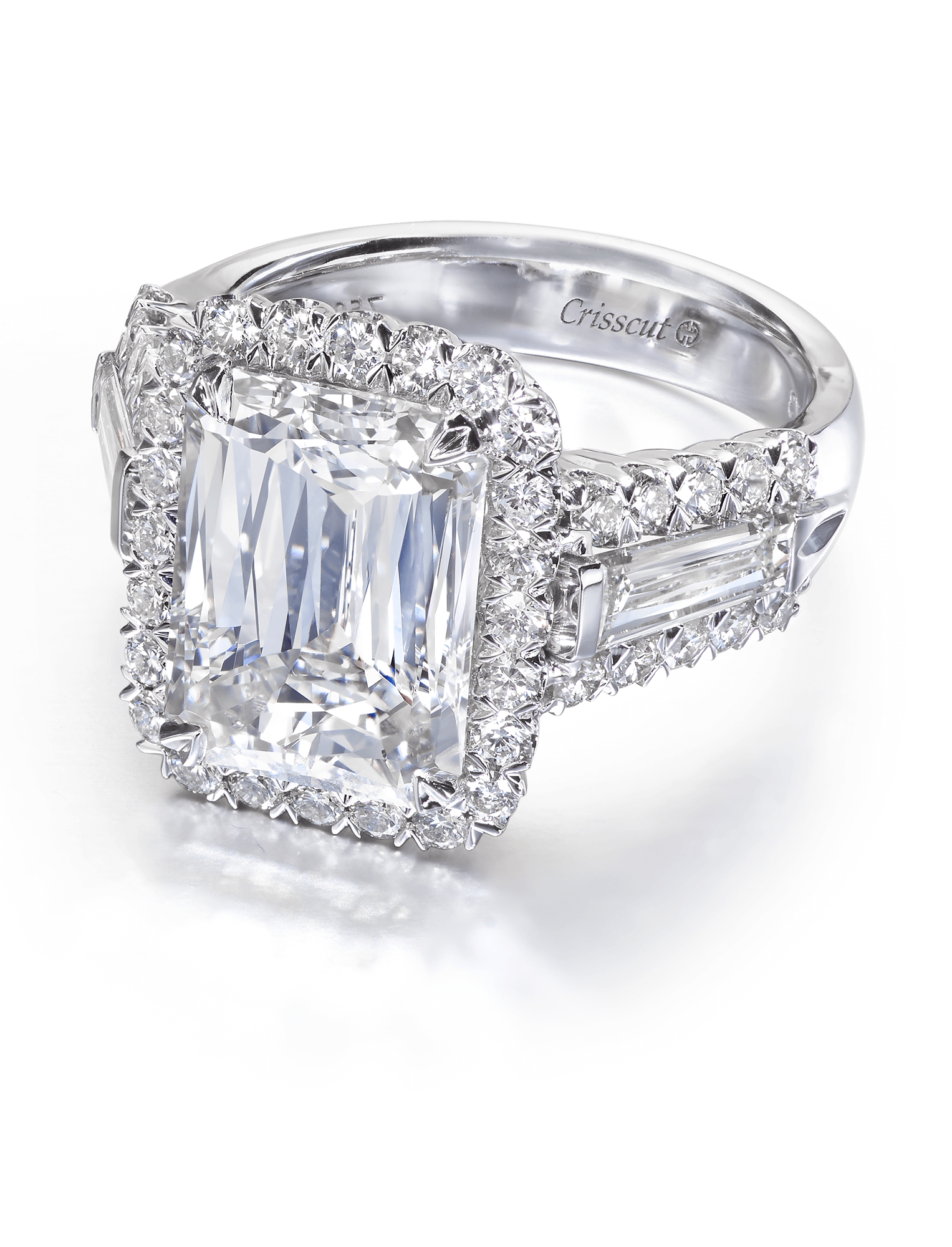 2 Carat Diamond Emerald Cut 3 Stone Engagement Ring In 950 Platinum |  Fascinating Diamonds