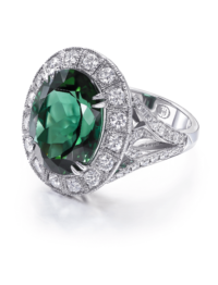 Christopher Designs Oval Green Tourmaline Fashion Ring