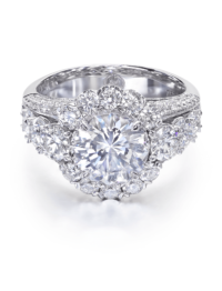 Elegant engagement ring with round diamond center