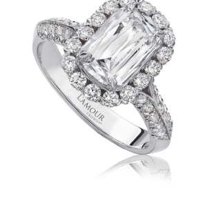Classic Diamond Engagement Ring with Round Cut Diamond Setting in 18K White Gold