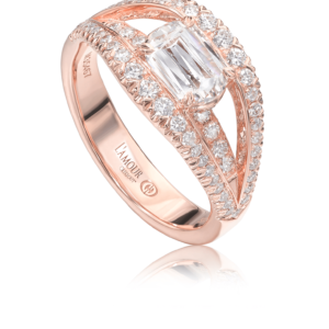 L'Amour Crisscut® Rose Gold Diamond Anniversary Ring
