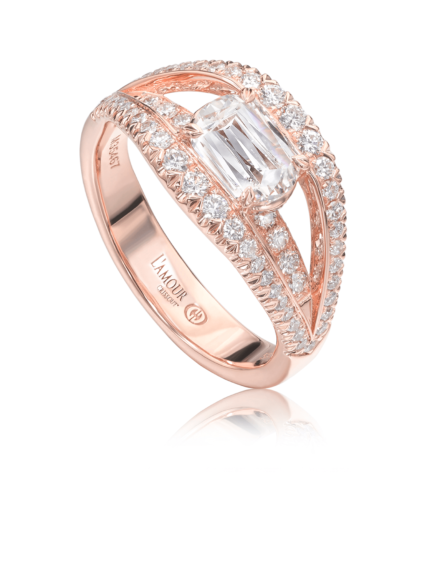 Platinum Emerald Cut Morganite Engagement Ring, Anniversary Ring, 3.00  Carat Vintage Unique Handmade