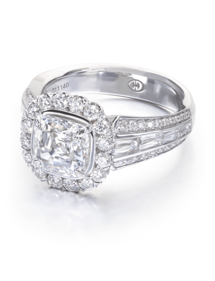Large Diamond Cushion Halo Engagement Ring - Strickland Jewelers