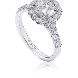 White Gold Classic Cushion Cut Diamond Engagement Ring