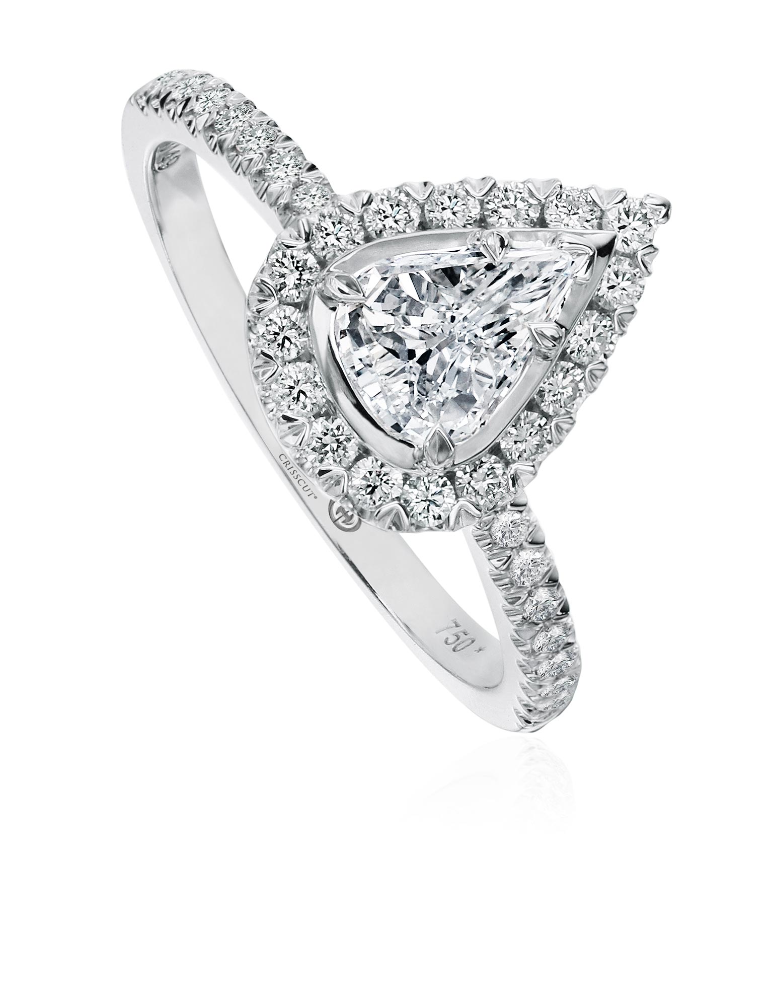 Platinum 1.02ct Pear Shape LAB Grown Certified Diamond Ring - Diamonds from  Faith Jewellers UK