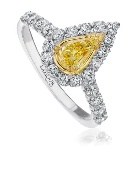 Christopher Designs Pear Yellow Diamond Fashion Ring