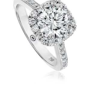 Traditional Halo Engagement Ring Setting with Round Diamonds