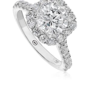 Halo Engagement Ring Setting with Diamond Band
