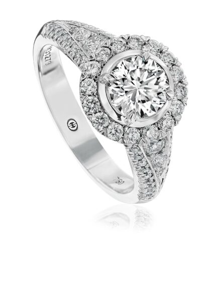 Unique diamond engagement ring setting with halo