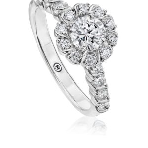 Halo Diamond Engagement Ring Setting with Round Diamond