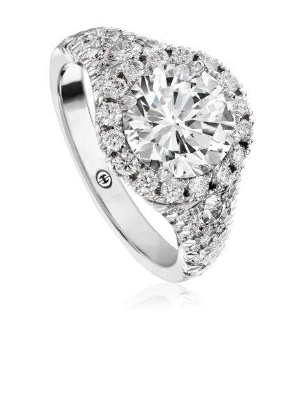 Elegant halo diamond engagement ring setting