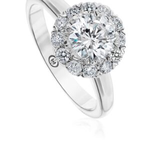 Simple Engagement Ring Setting with a Halo in White Gold