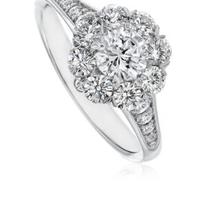 Floral Halo Round Diamond Engagement Ring Setting
