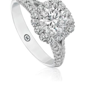 Classic Round Diamond Engagement Ring Setting with Split Shank Design