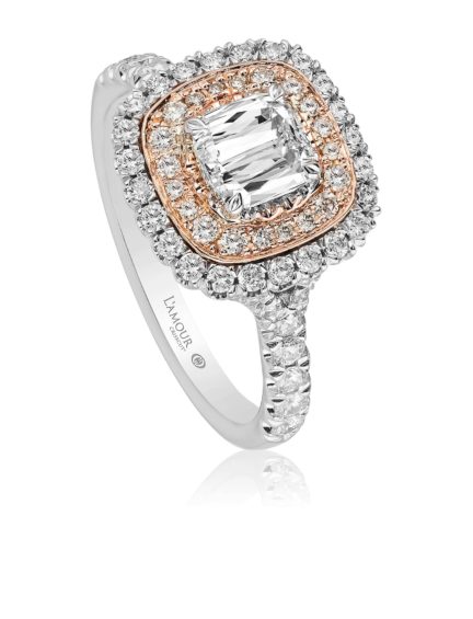 Christopher Designs L’Amour Crisscut Cushion Diamond Engagement Ring