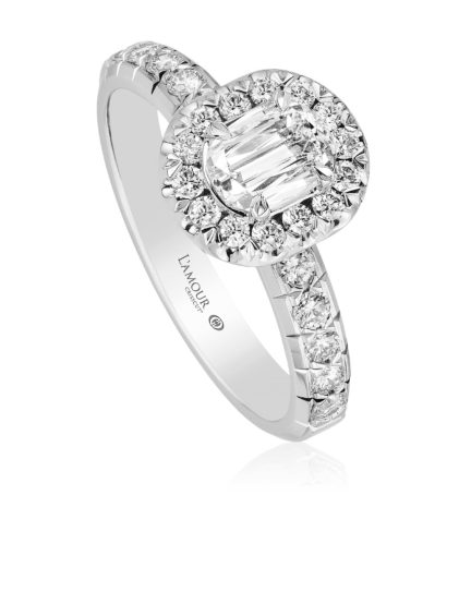 Christopher Designs L’Amour Crisscut Diamond Engagement Ring