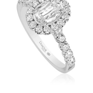 Christopher Designs L'Amour Crisscut Oval Diamond Engagement Ring