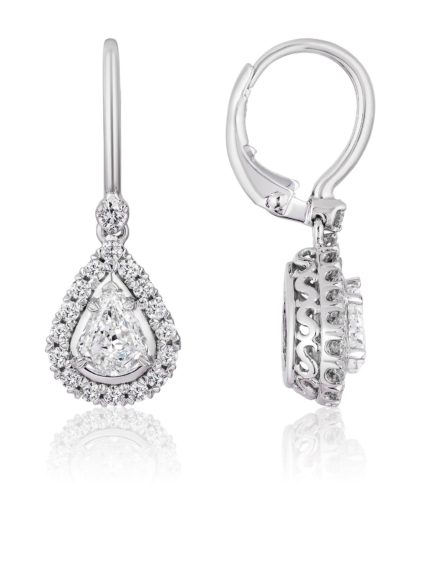 Christopher Designs L’Amour Crisscut Pear Shape diamond earrings