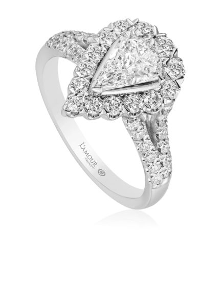 Christopher Designs L’Amour Crisscut® Pear Shape Diamond Engagement Ring