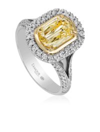 Christopher Designs L’Amour Crisscut Yellow Diamond Engagement Ring