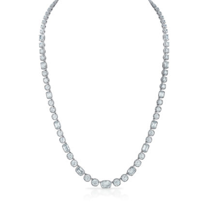 Christopher Designs diamond necklace with alternating L’Amour Crisscut