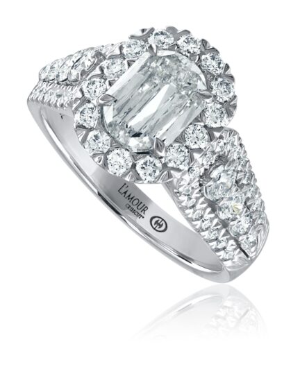 L’Amour Crisscut® halo engagement ring