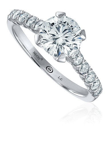 NEON Emerald lab grown diamond engagement ring