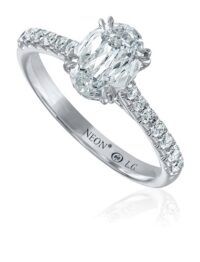 NEON Crisscut oval lab grown diamond, solitaire engagement ring