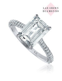 NEON Emerald lab grown diamond engagement ring
